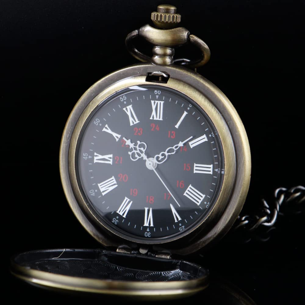 Customizable Smooth Pocket Watch for Men - Personalized Engraved Pocket Watch with Chain - Unique Father's Day Gift Idea - Perfect for Weddings, Anniversaries & Special Occasions