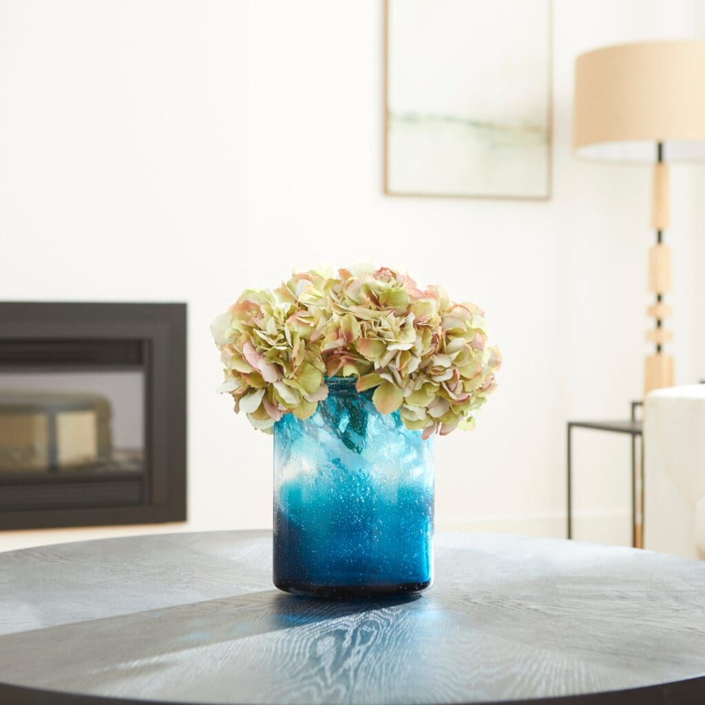 Cyan Design 11066 Spruzzo Vase - Large Blue Ceramic Vase for Home Decor, Wedding Centerpiece & Living Room Table Decor