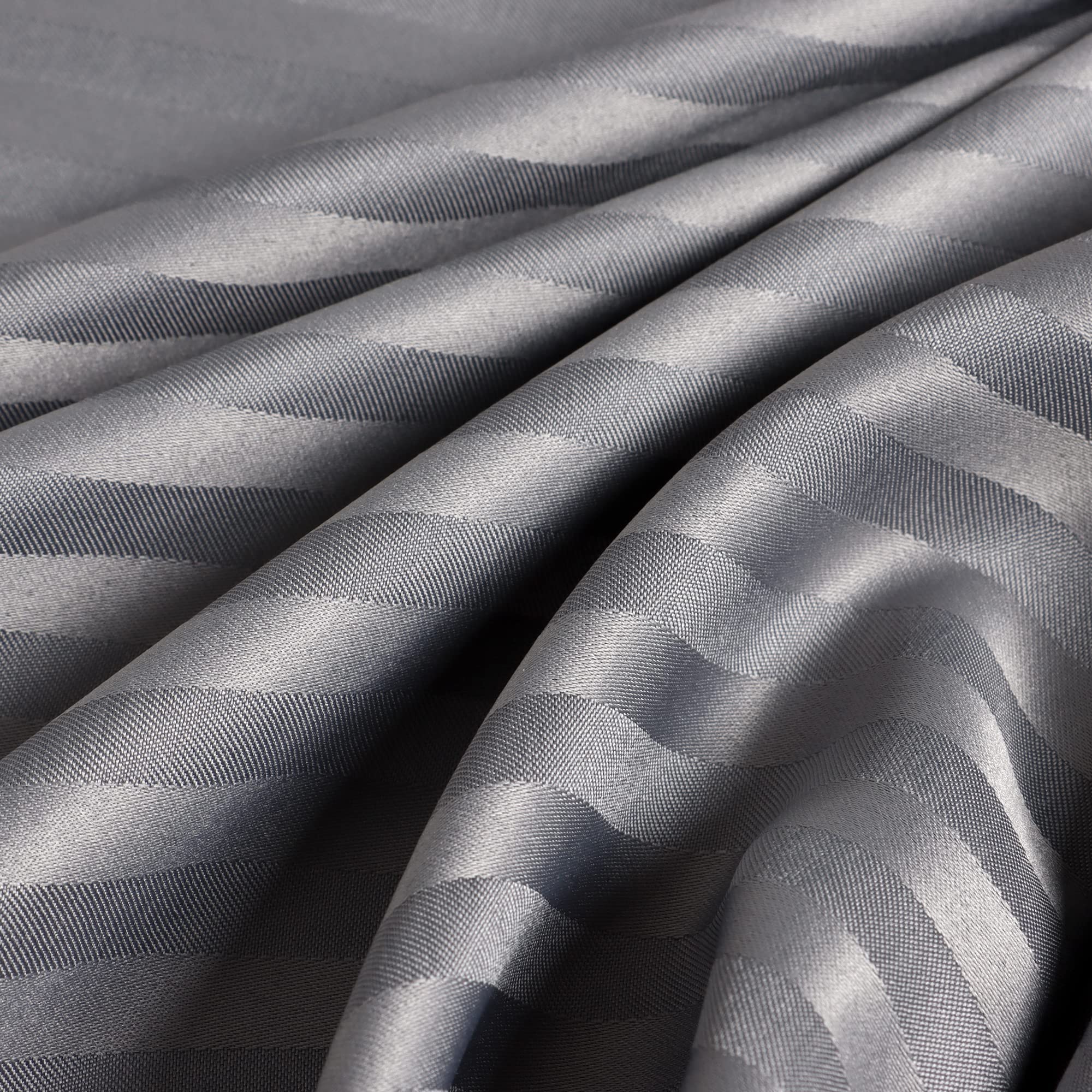 Luxury Satin Silk Pillowcase Set of 2 - Queen Size Silk Pillow Covers for Hair & Skin Care, Soft Cooling Pillowcase with Envelope Closure (Dark Grey Striped) - Perfect for Beauty Sleep & Bedroom Decor