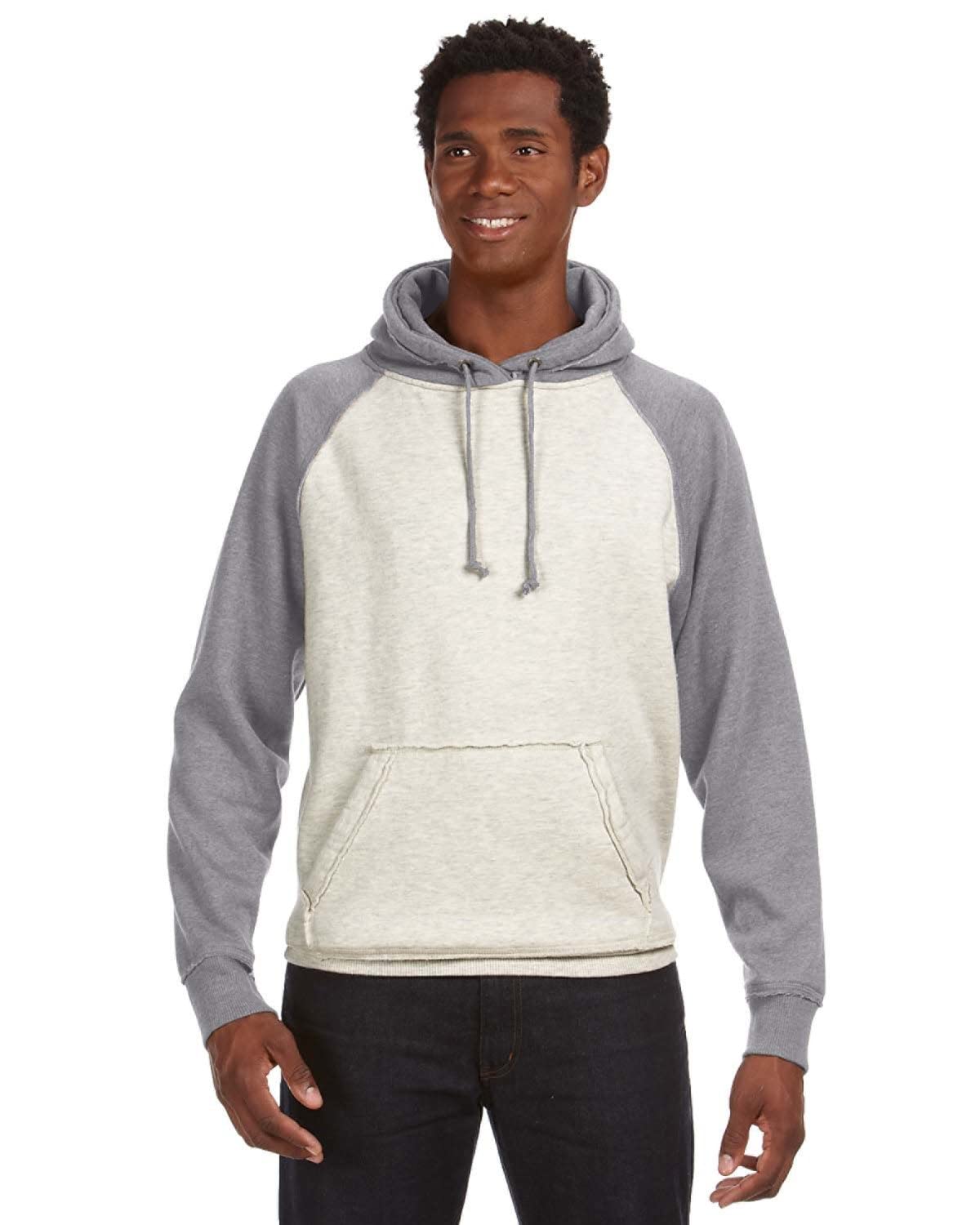 J America J8883 Adult Shadow Hooded Fleece Jacket - Dark Grey & Neon Yellow, Medium | Warm Winter Pullover for Men & Women | Perfect for Outdoor Activities, Hiking, and Casual Wear