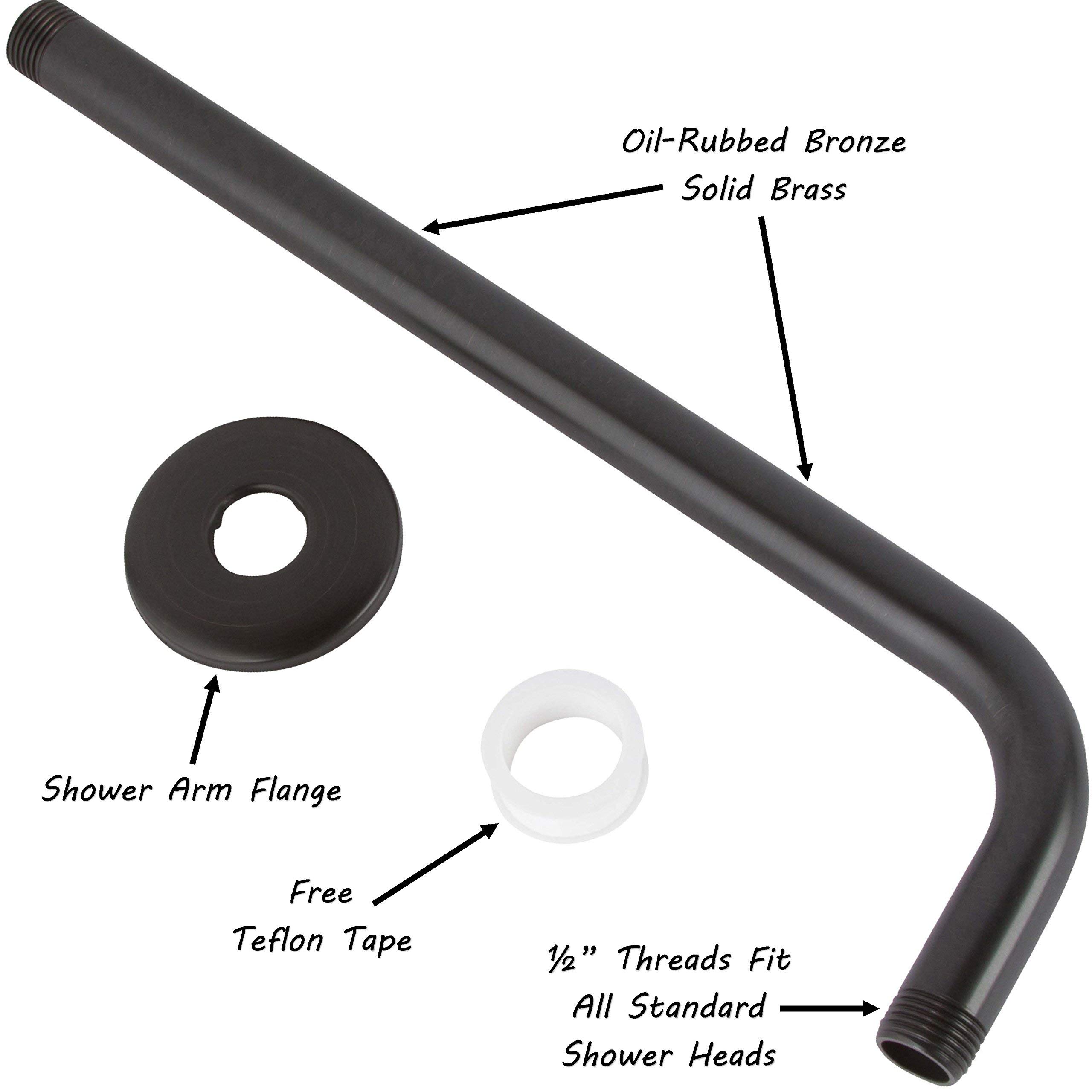 Luxury 9 Inch Rain Shower Head with Water Filter - Removes Chlorine, 2.5 GPM, Oil-Rubbed Bronze Finish - Includes 12 Inch Shower Arm and Flange - Perfect for Spa-Like Bathroom Experience and Skin Protection