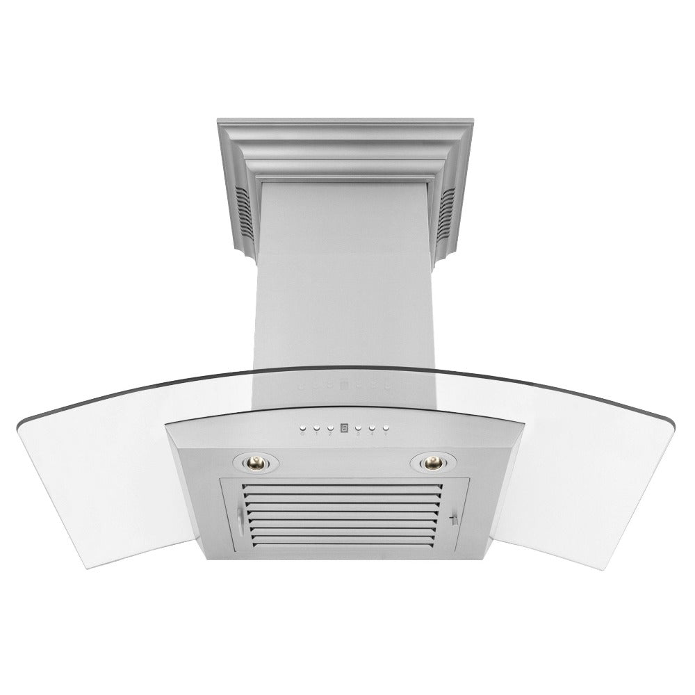 ZLINE Stainless Steel Wall Mount Range Hood with Built-in CrownSound Bluetooth Speakers (KZCRN BT) - Perfect for Modern Kitchens & Open-Concept Living Spaces