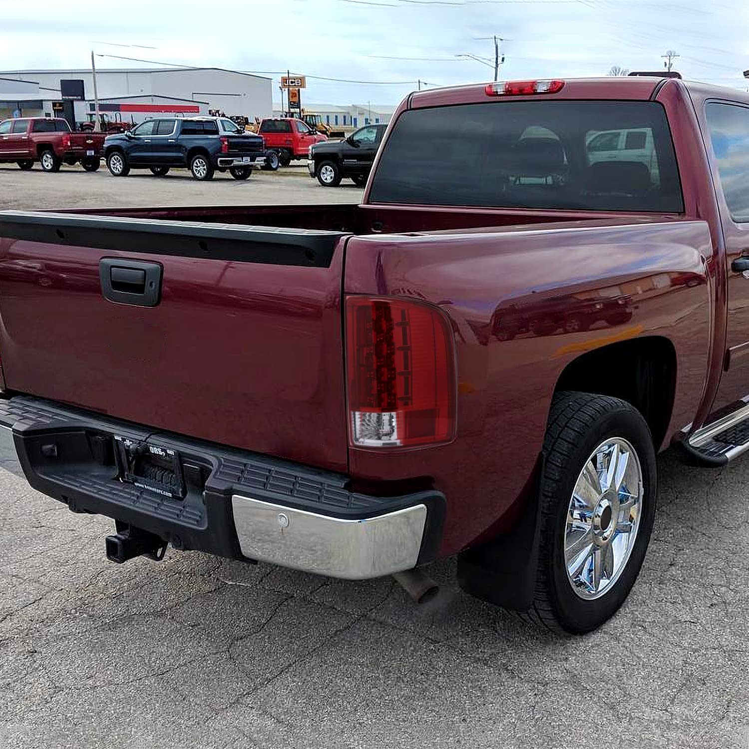 Spec-D Tuning Red LED Tail Lights for 2007-2013 Chevy Silverado 1500/2500/3500 - Left & Right Pair Assembly - Durable, Bright & Easy Installation - Perfect for Night Driving & Custom Truck Upgrades