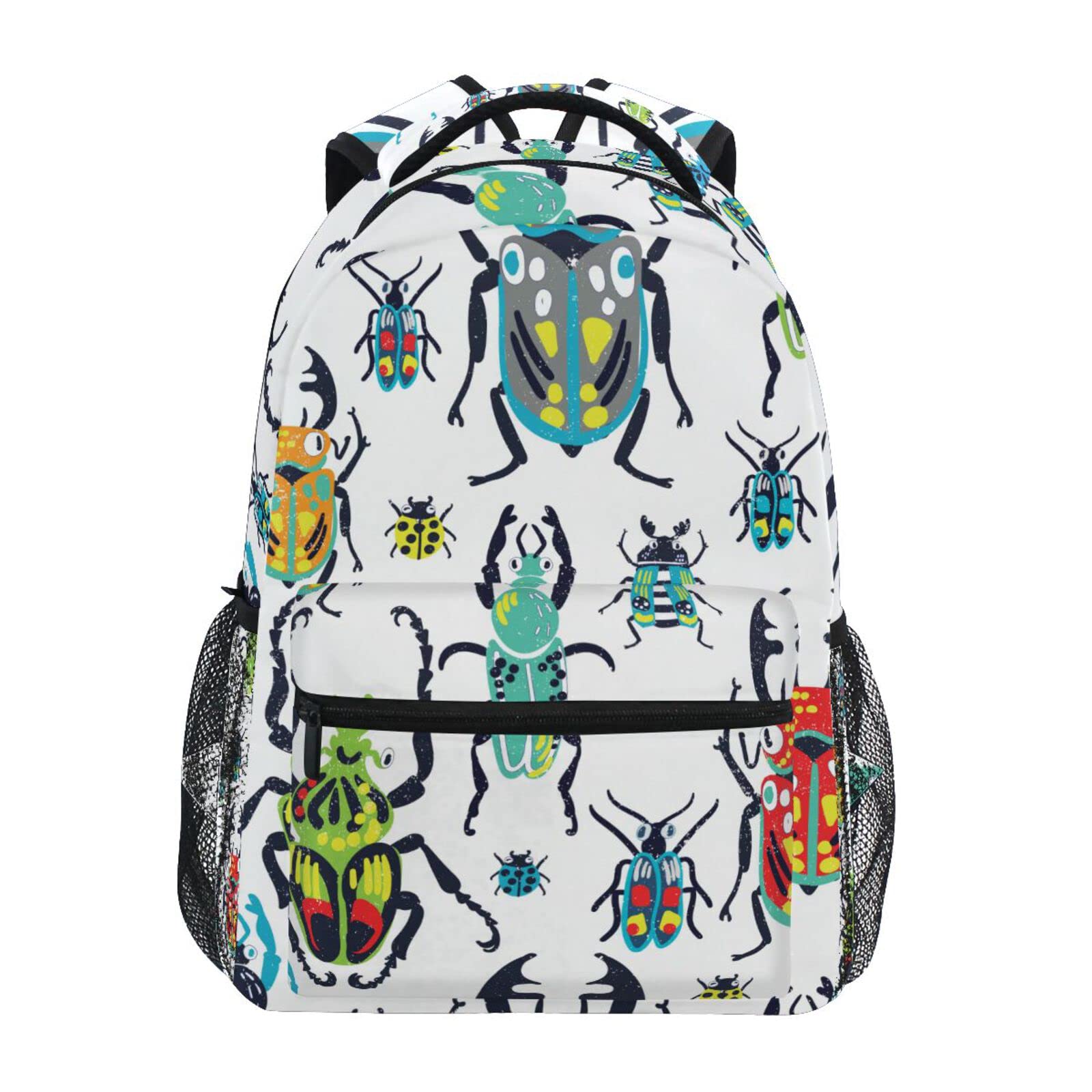 Bugs & Beetles Watercolor Backpack for Boys & Girls - Kids School Bookbag, Elementary Daypack for Travel & Outdoor Adventures - Perfect for School, Hiking & Daily Use