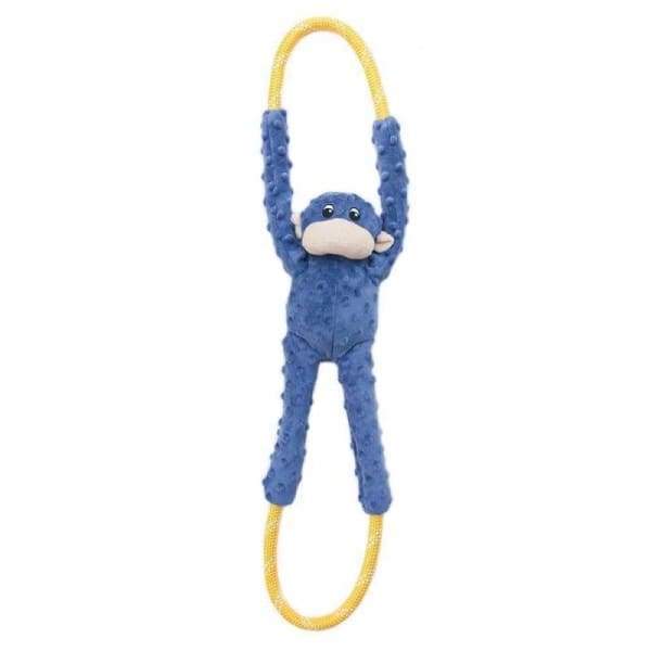 ZippyPaws Monkey RopeTugz Interactive Dog Toy - Durable Blue Rope Chew Toy for Small & Large Dogs | Perfect for Tug-of-War, Fetch & Teething Puppies | ZP808
