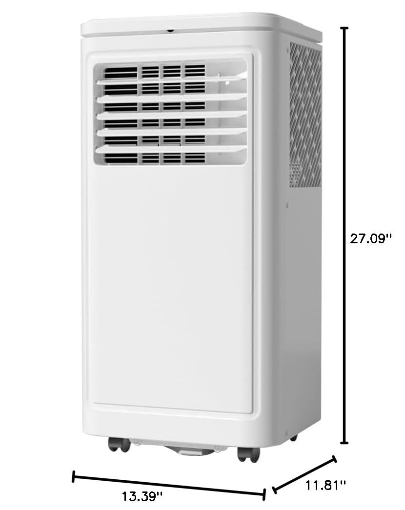 Joy Pebble 8000 BTU Portable Air Conditioner for Rooms up to 350 sq. ft - Compact AC Unit with Dehumidifier, 2 Fan Speeds, 24H Timer & Remote Control - Energy Efficient Cooling for Bedrooms, Offices & Small Spaces