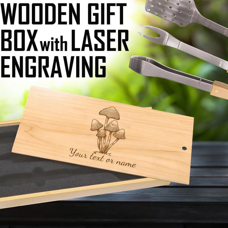 Arcane Artifacts BBQ Grill Set - Personalized Magical Gifts with Enchanted Mushroom Design for Outdoor Cooking & Fantasy-Themed Parties | Perfect for Wizards, Gamers & Fantasy Lovers