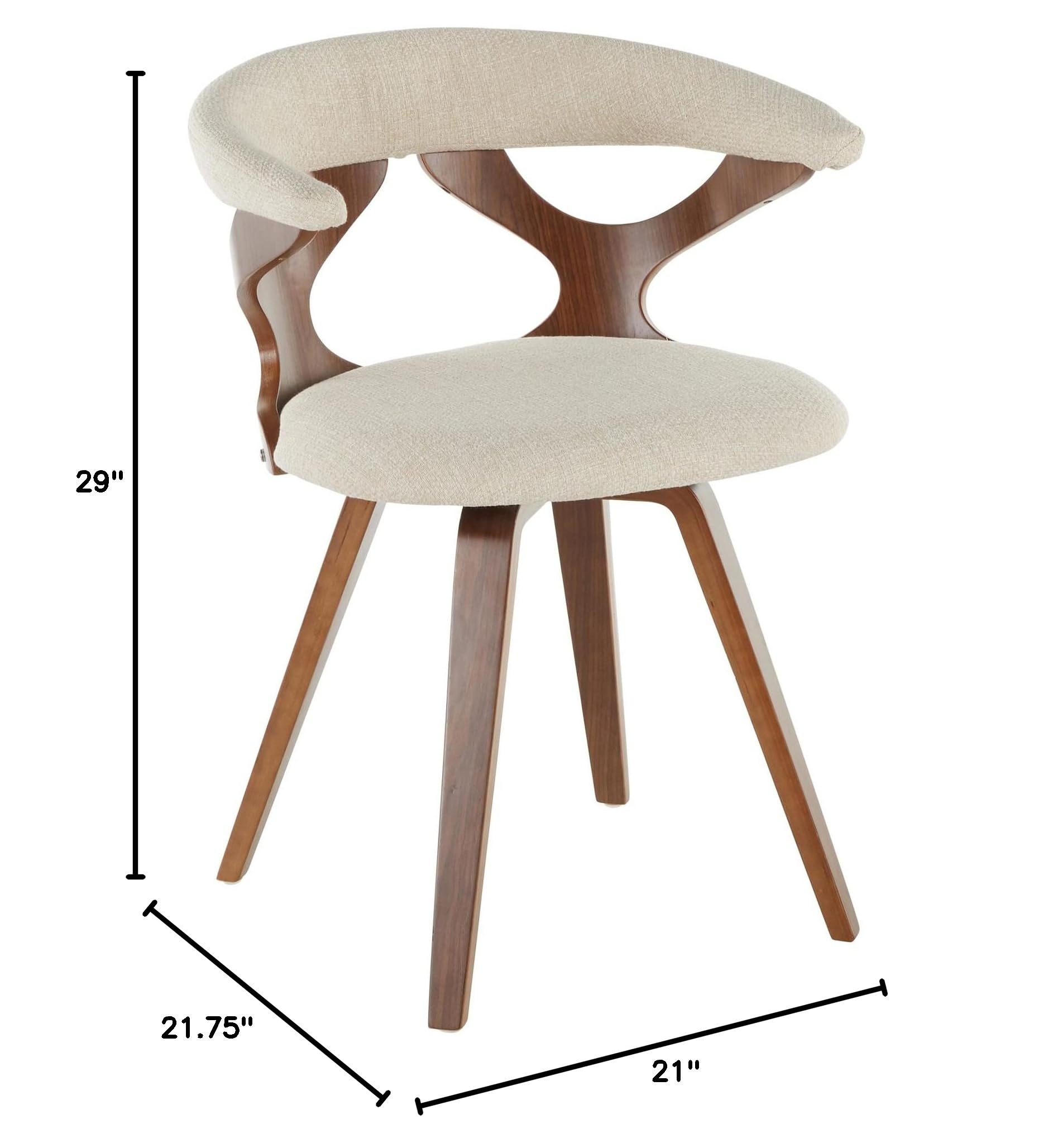 LumiSource Gardenia Upholstered Dining Chair - Mid-Century Modern Kitchen Chair for Dining Table - Comfortable & Stylish Seating for Home, Restaurant, or Office Use
