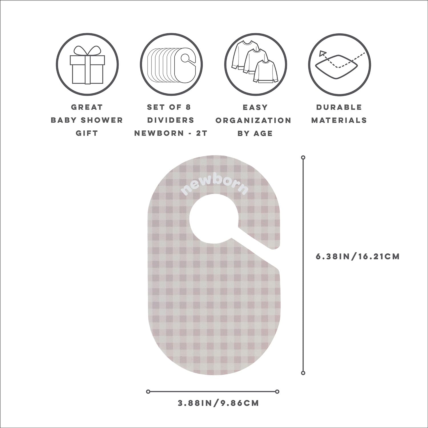 3 Sprouts Baby Closet Dividers Set of 8 - Double-Sided Size Labels Baby Clothes Organizer for Newborn to 2T Boys & Girls - Nursery Organization Essentials for Baby Clothing Storage - Perfect for Nursery, Daycare & Home Organization