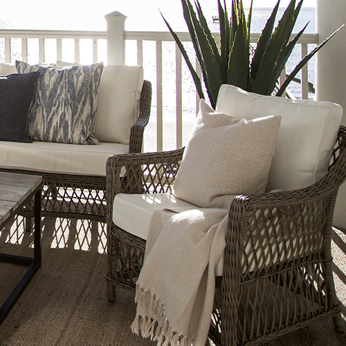 Artwood Marbella Outdoor Armchair - Waterproof Wicker Patio Chair with Cushion, Modern Garden Lounge Furniture for Poolside, Deck, or Backyard Relaxation