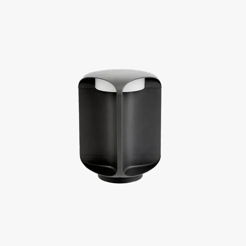 Modern Black Cylinder Outdoor Floor Lamp - Sleek Pathway Lighting for Patio, Garden, and Deck | Weather-Resistant & Durable Design