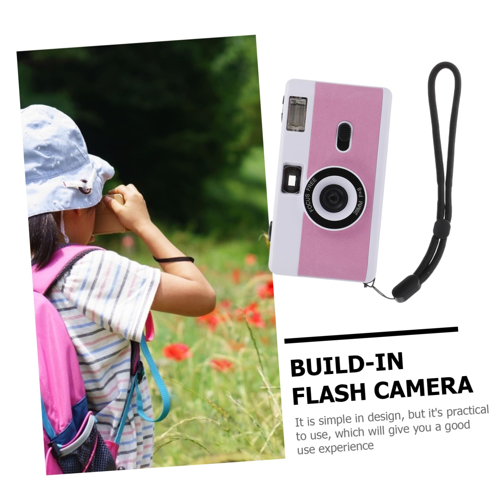Gatuida 6 Pack Retro Plastic Film Cameras - Mini Reusable ABS Vintage Camera with Built-in Flash, White Macaron Design - Perfect for Travel, Parties & Creative Photography