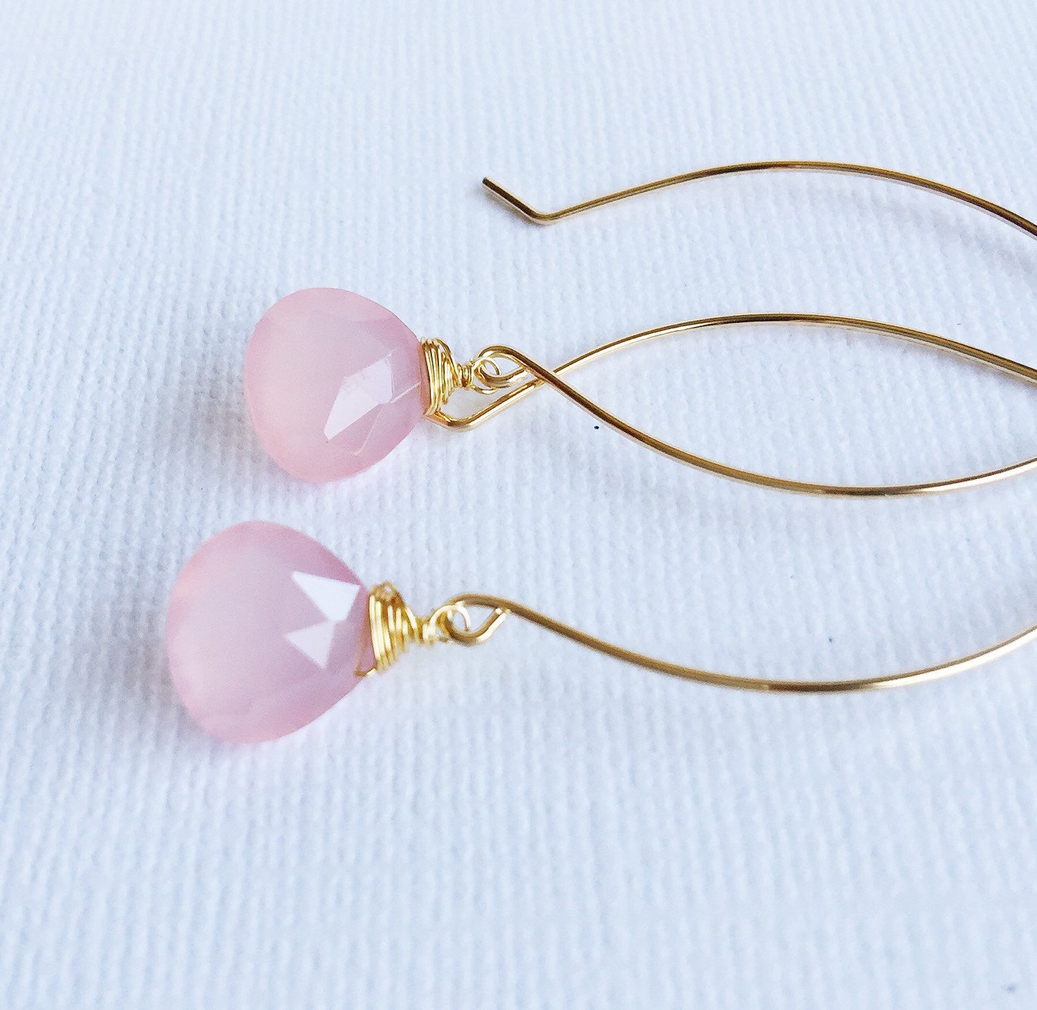 Kalena Pink Chalcedony Earrings (E251) – Elegant Gemstone Jewelry for Women, Perfect for Parties, Weddings & Everyday Wear