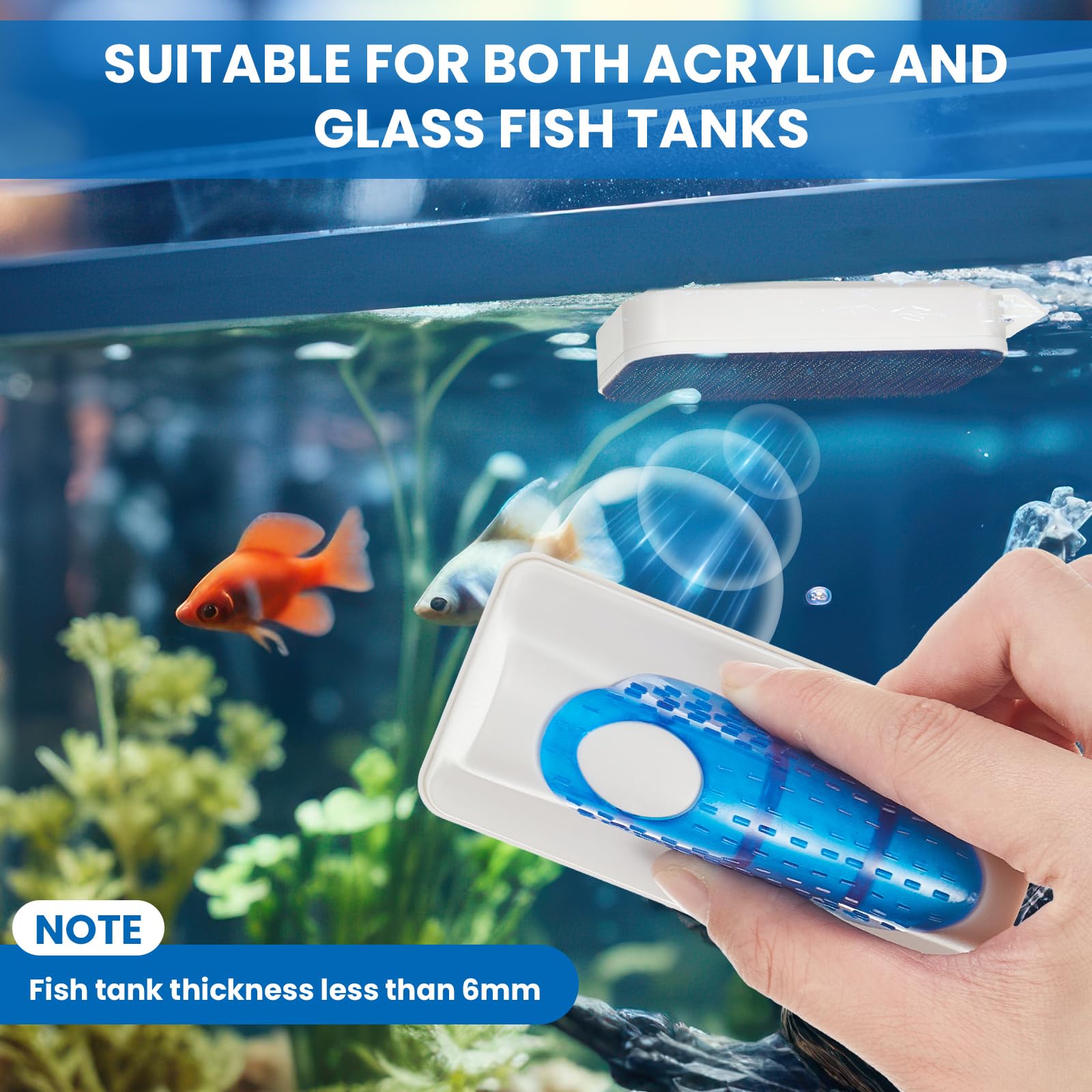 Premium Aquarium Cleaning Kit - 5-in-1 Fish Tank Gravel Vacuum, 4-Piece Long Aquascape Tools & Magnetic Glass Cleaner | Complete Maintenance Set for Freshwater & Saltwater Tanks | Perfect for Water Changes, Algae Removal & Substrate Cleaning
