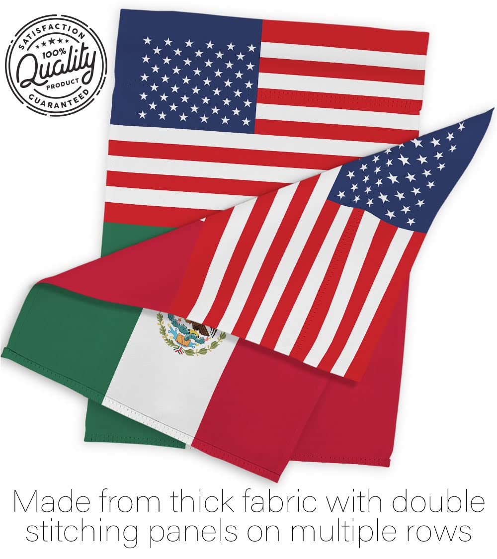 Americana Home & Garden Mexico-US Friendship House Flag - Double-Sided Decorative Banner for Yard, Garden & Patio - Made in USA - Perfect for International Country Pride & Regional Decor