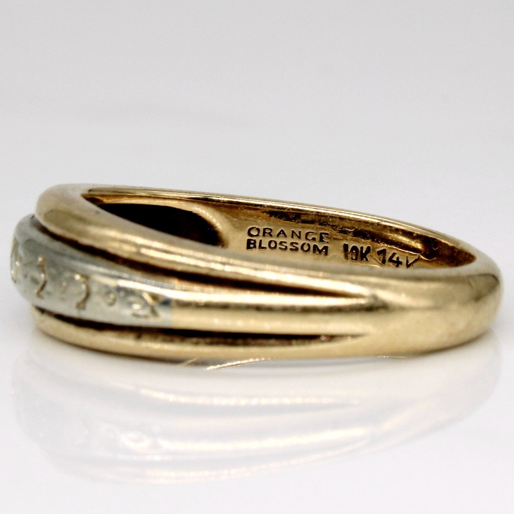 10K Two Tone Gold Ring for Women - Size 10 | Elegant Stackable Band for Everyday Wear, Anniversary Gift & Special Occasions