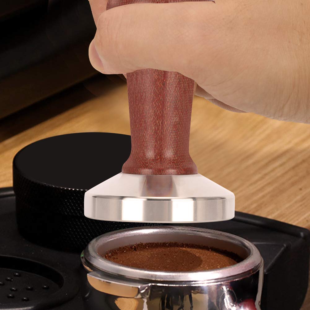 Premium 2.3 Inch Stainless Steel Coffee Tamper with Wood Handle - Professional Espresso Tamping Tool for Home Baristas, Coffee Shops & Office Use - Perfect for Espresso Machine Powder Pressing & Latte Art Preparation