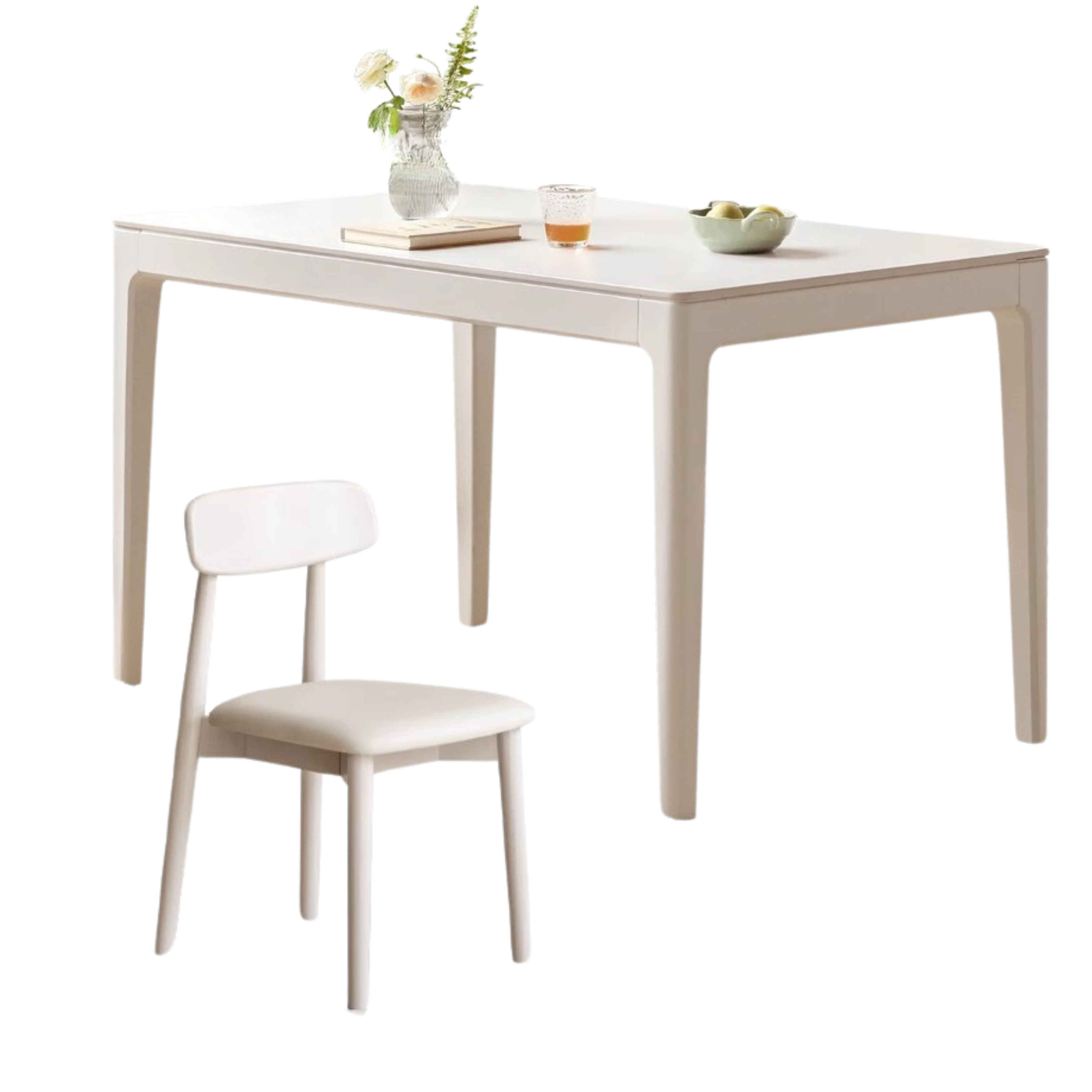 51.2x31.4x29.5 inch / 130x80x75cm / white color / Slate Dining Table + 4chairs