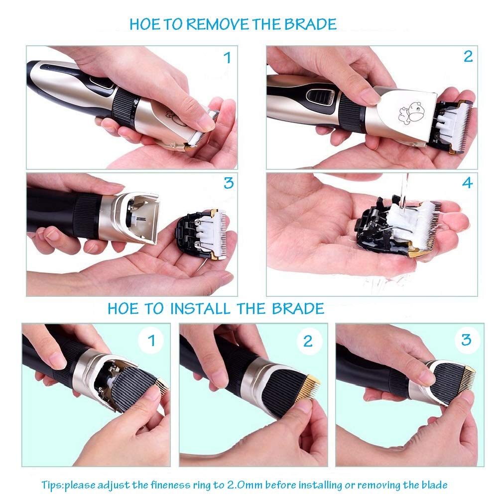 Mikayoo Professional Pet Grooming Clippers - Rechargeable Electric Dog & Cat Hair Trimmer Kit for Home Use | Gentle & Quiet Pet Shaver for Dogs, Cats, Small Animals | Perfect for Bathing, Shedding & Grooming Sessions