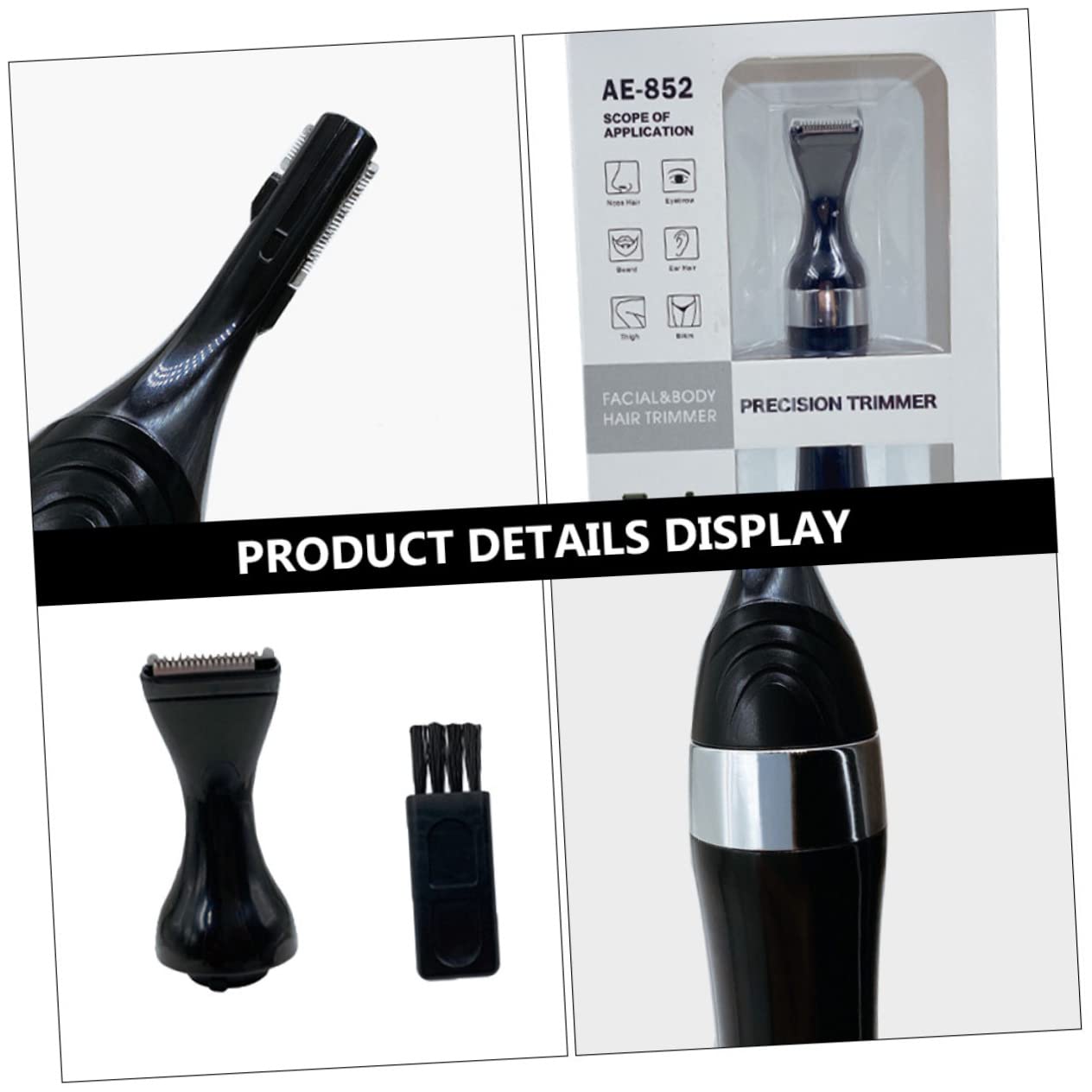 Electric Eyebrow Trimmer & Body Shaver for Men - ABS Plastic Hair Removal Tool - Painless Facial & Back Shaving - Perfect for Travel & Grooming Kits