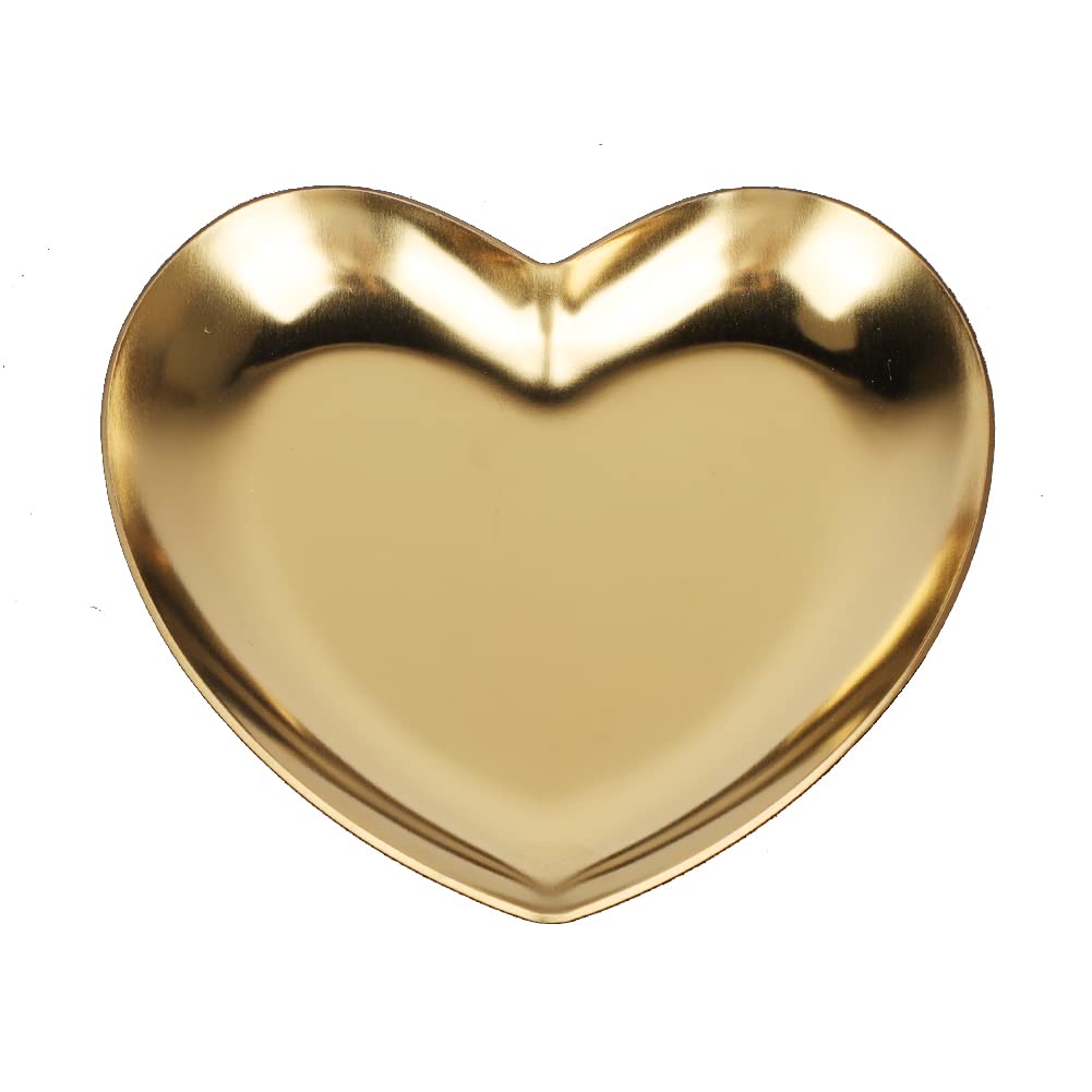 Stainless Steel Jewelry Tray - Heart Shaped Organizer for Rings, Earrings & Necklaces | Perfect for Vanity, Gift & Travel