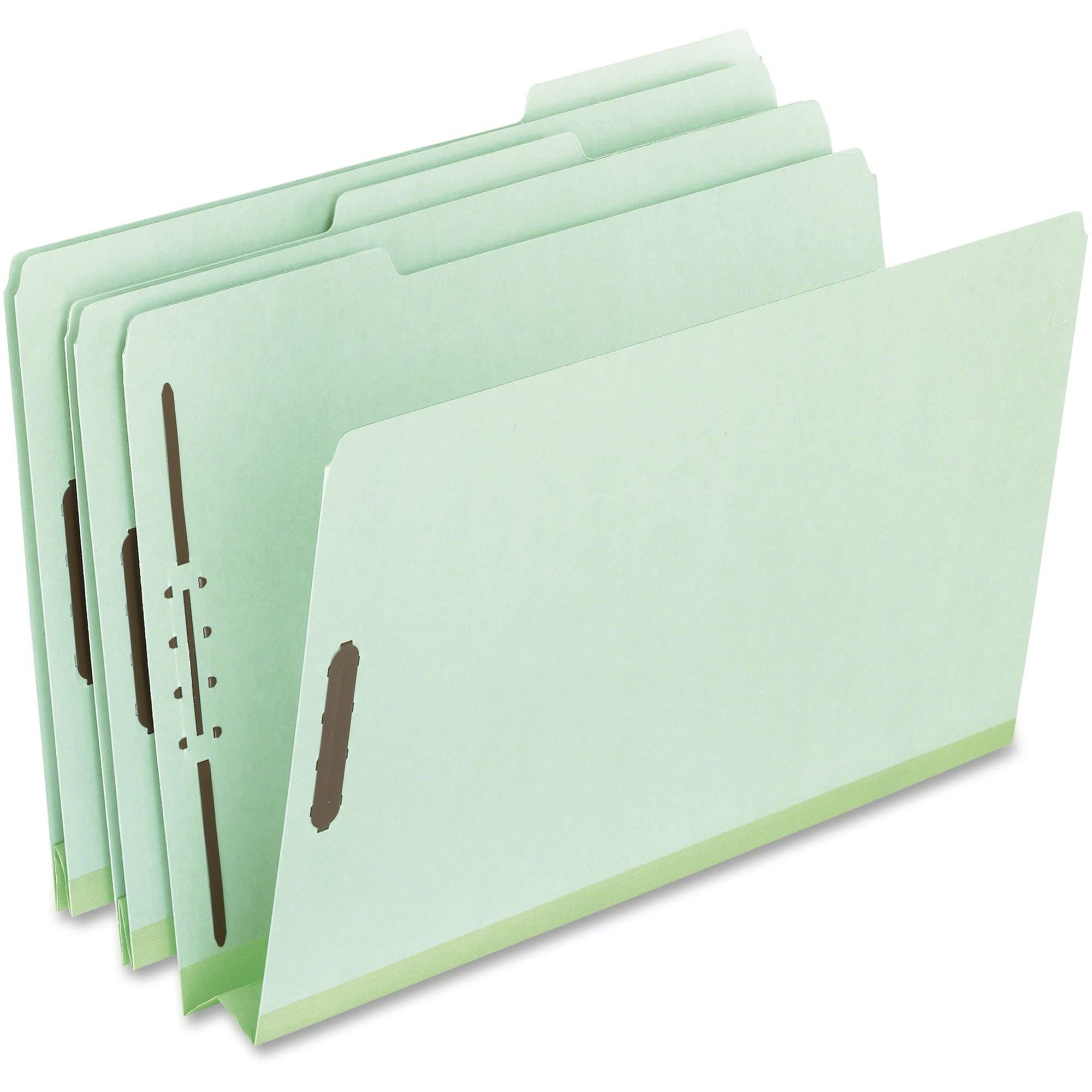 Pendaflex Pressboard Fastener Folders - Letter Size, Light Green, 2