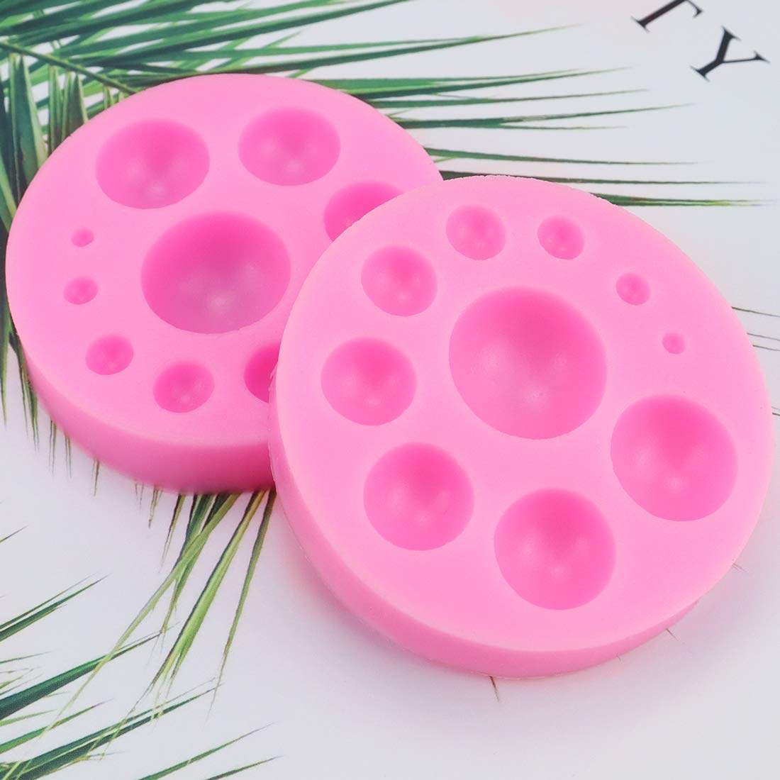 2-Pack Food Grade Silicone Gemstone Molds - Dome Cabochon Molds for Candy, Cake Decorating, Chocolate & Jewelry Making | DIY Polymer Clay, Resin Crafts & Home Baking Accessories