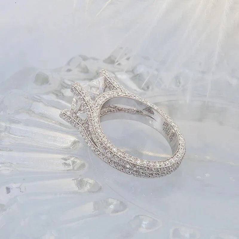 2.6ct VS1 E Color Princess Cut Lab Grown Diamond Engagement Ring - 18K Gold Luxury Women's Wedding Ring, Promise Gift for Anniversaries & Proposals