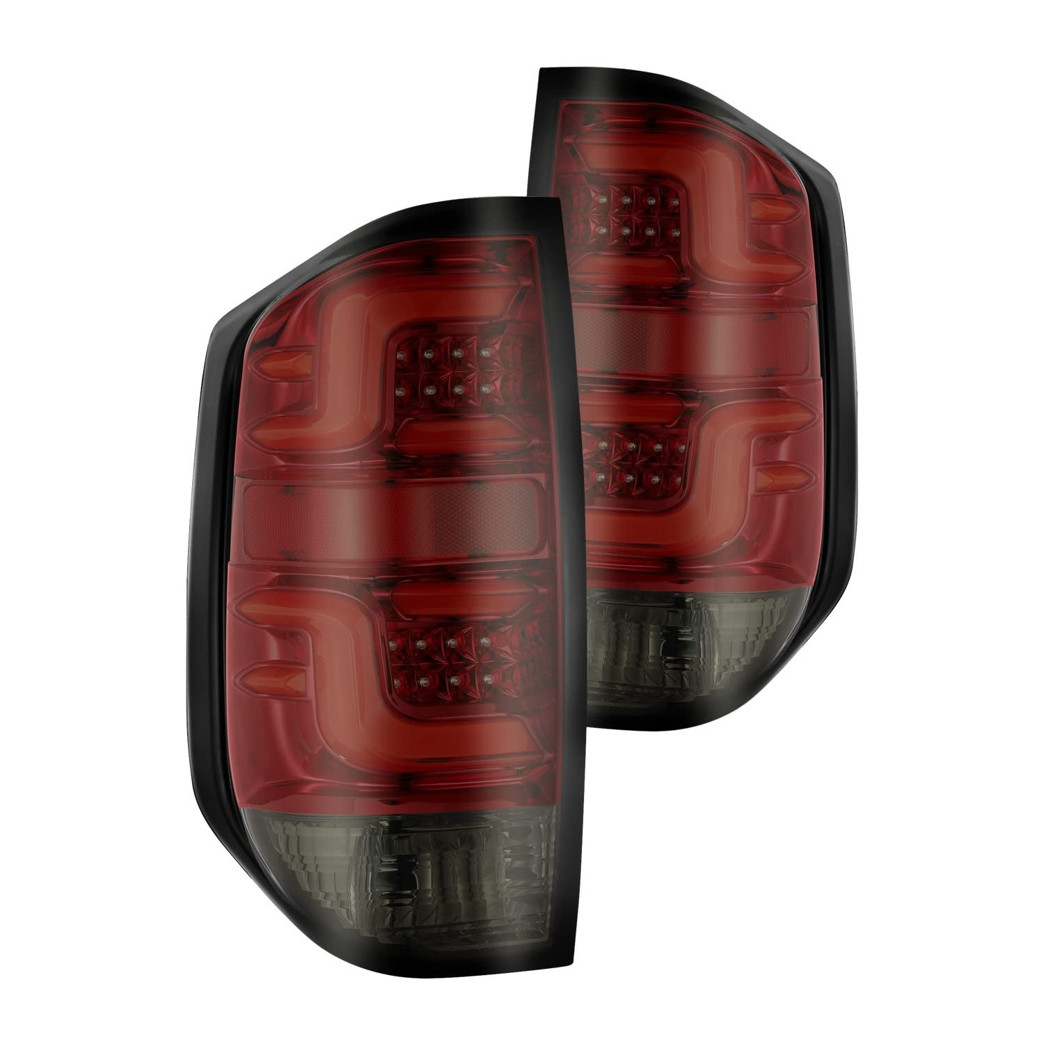 AlphaRex PRO-Series LED Tail Lights (672020) - Red Smoke for 2014-2020 Toyota Tundra - Upgrade Your Truck's Style & Visibility for Night Driving & Off-Road Adventures