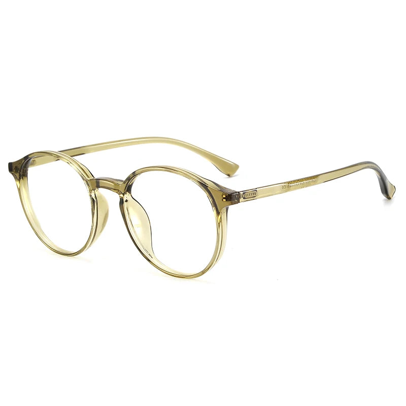 Bclear Unisex Full Rim Round TR90 Titanium Eyeglasses Frame 90302 - Lightweight & Durable Glasses for Work, Reading, and Everyday Wear