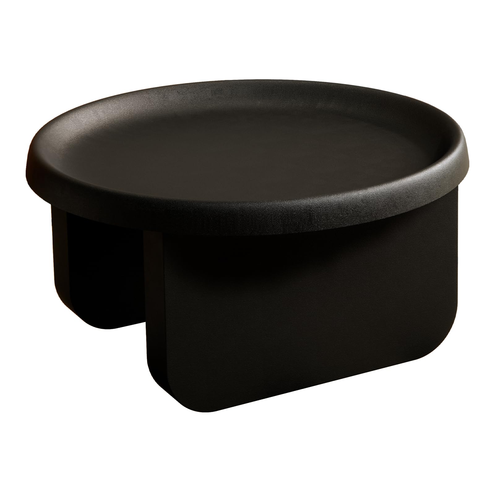 Modern Round Coffee Table Set - Black Nesting Metal Center Table for Living Room, Unique Circle Design (29.1 x 16.5 Inches) - Perfect for Small Spaces, Apartment Decor & Contemporary Home Furnishings
