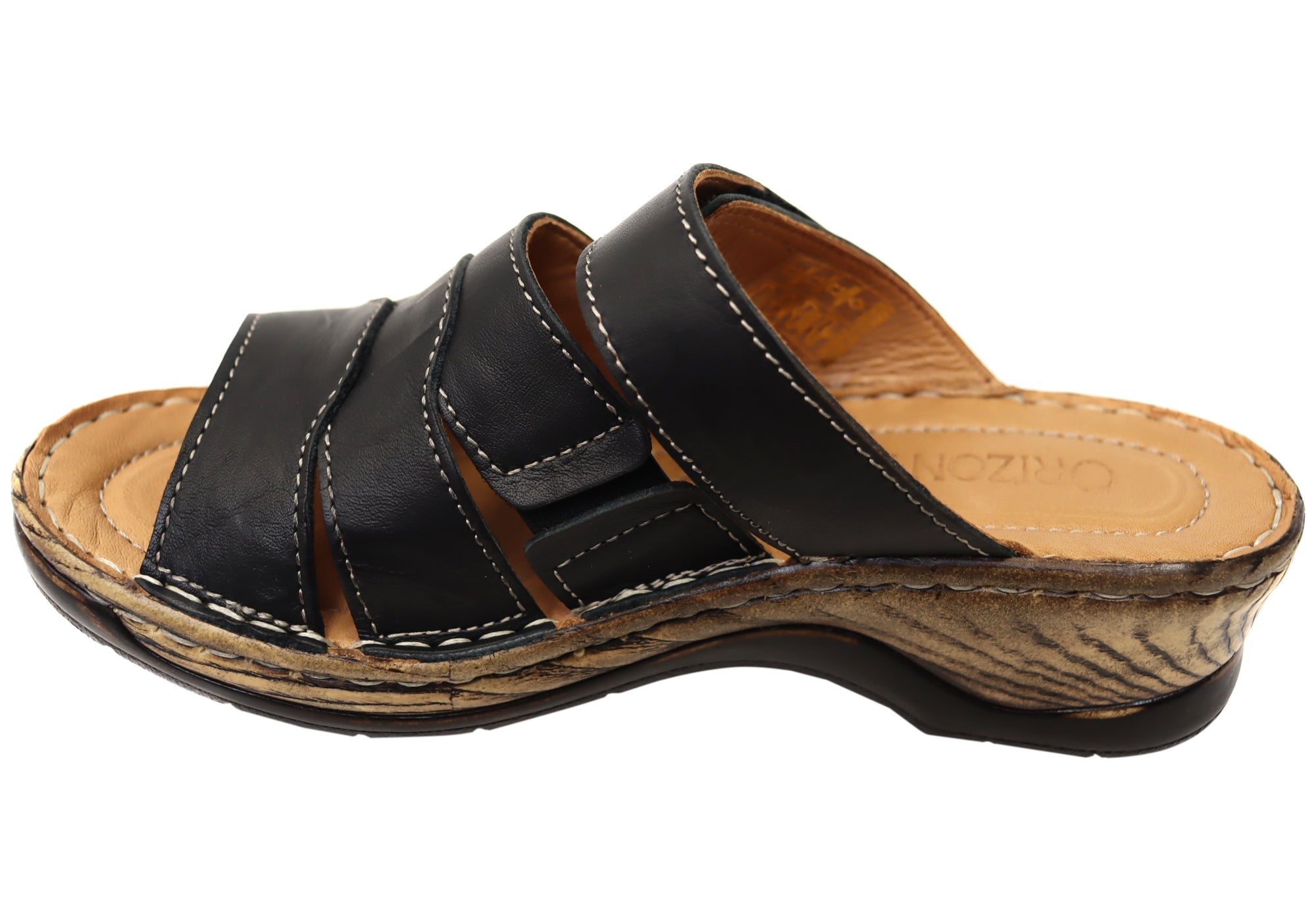 Orizonte Toranto Women's Comfortable European Leather Slides Sandals - Perfect for Beach, Pool, and Summer Casual Wear