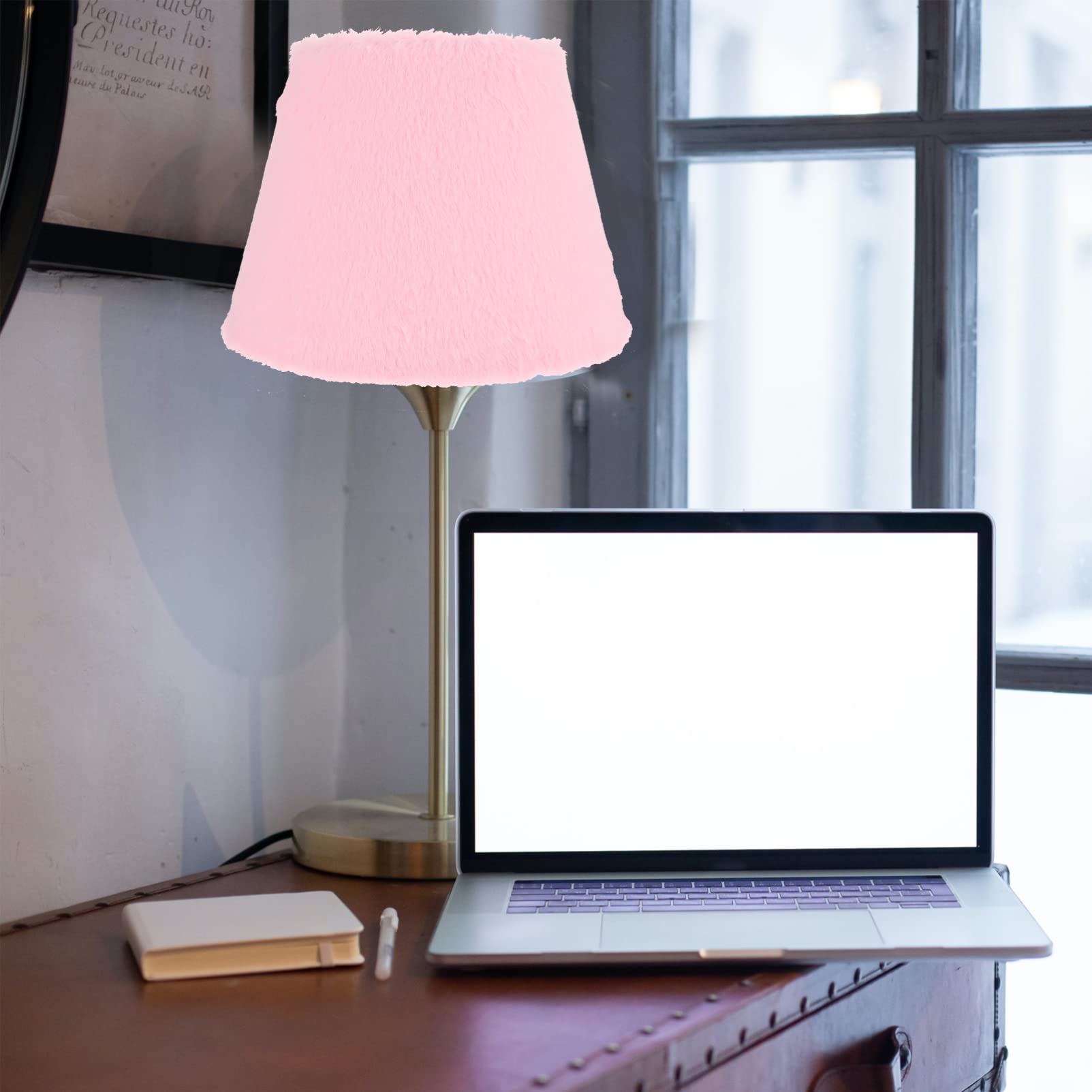 OSALADI Table Lampshade & Chandelier Pendant Light Cover - E27 Plush Ceiling Lamp Shade for Home, Cafe, Bedroom Decor - Perfect for Ambient Lighting in Living Rooms, Restaurants, and Cozy Spaces
