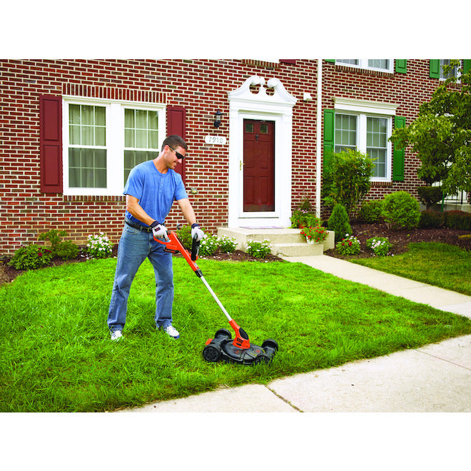 BLACK + DECKER 20V Max Lithium 12 Inch 3-in-1 Compact Cordless Lawn Mower - Refurbished with Full Warranty (MTC220) | Perfect for Small Yards & Tight Spaces