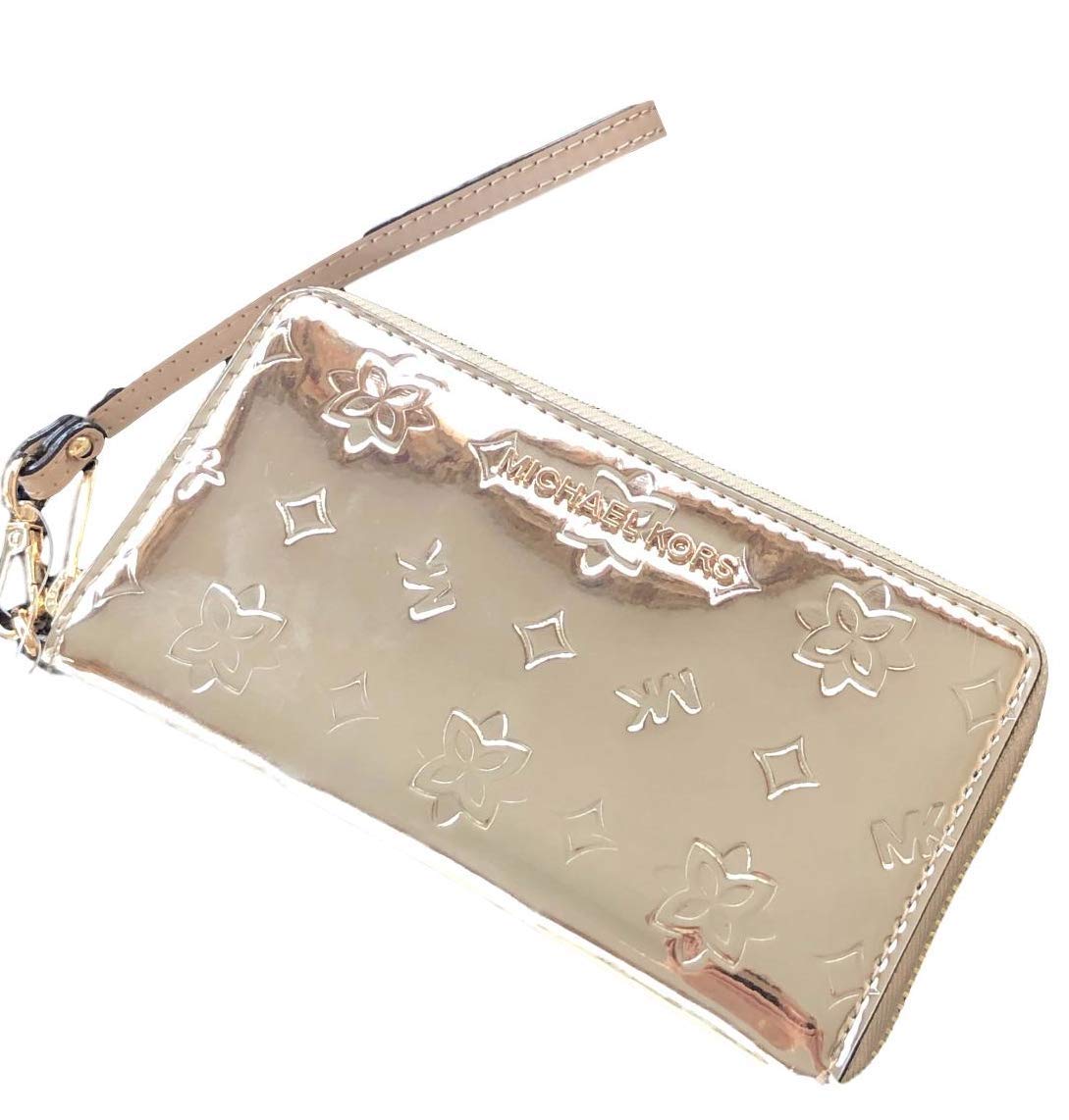 Jet Set Large Gold Metallic Phone Case with Wrist Strap & Card Holder - Stylish Crossbody Wallet for iPhone 15/14/13 Pro Max, Perfect for Travel, Shopping & Night Out