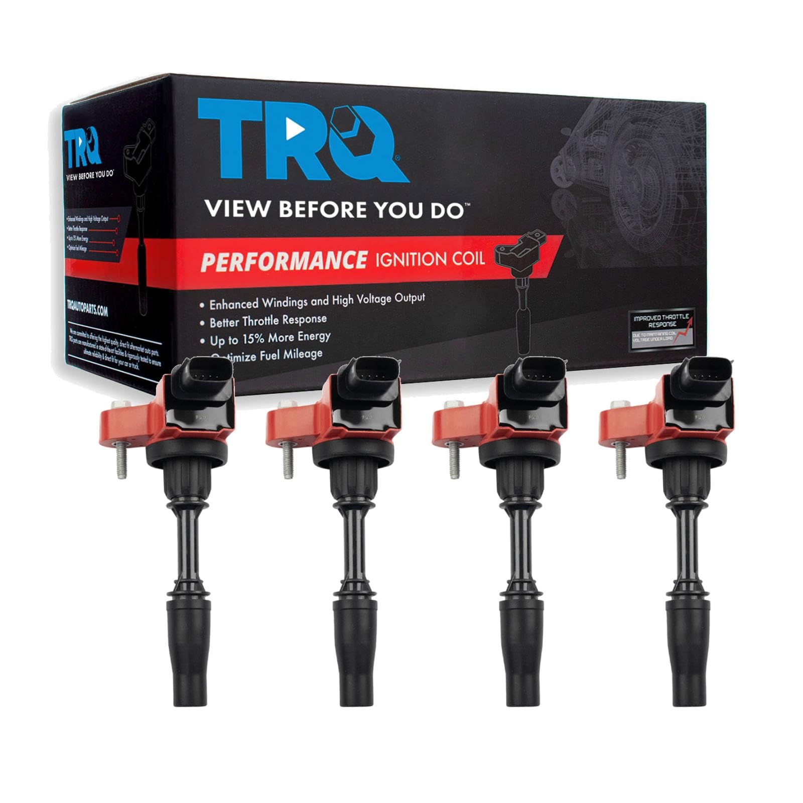 TRQ Ignition Coil Set Compatible with Buick 2014-2020, Cadillac 2013-2019, Chevrolet 2013-2022, GMC 2015-2022 - High Performance Replacement Part for Smooth Engine Start & Improved Fuel Efficiency