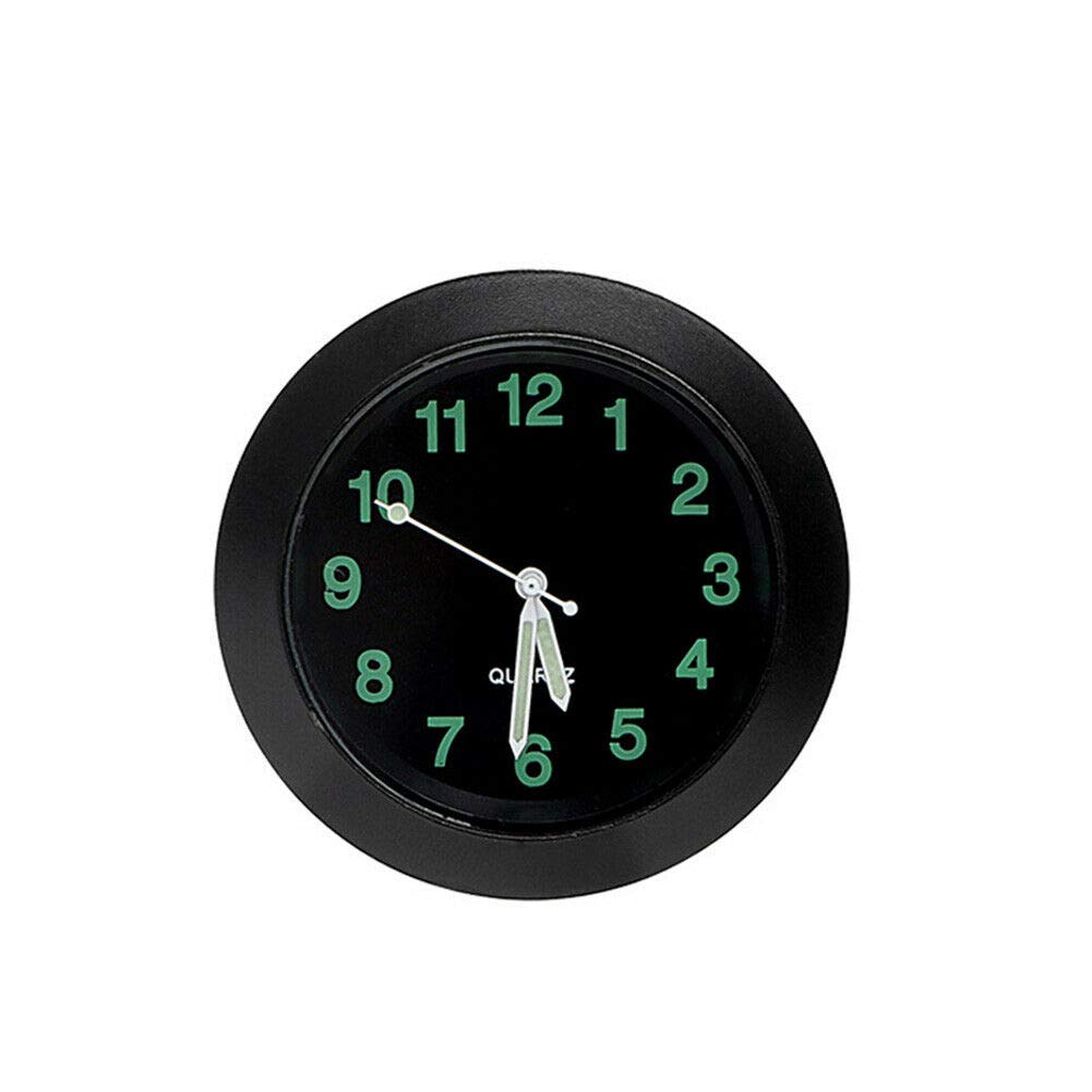 1X Car Quartz Clock - Luminous Auto Gauge Vent Clock for Dashboard - Mini Quartz Watch Car Accessory & Decor (Black) - Perfect for Night Driving & Vehicle Interior Upgrade