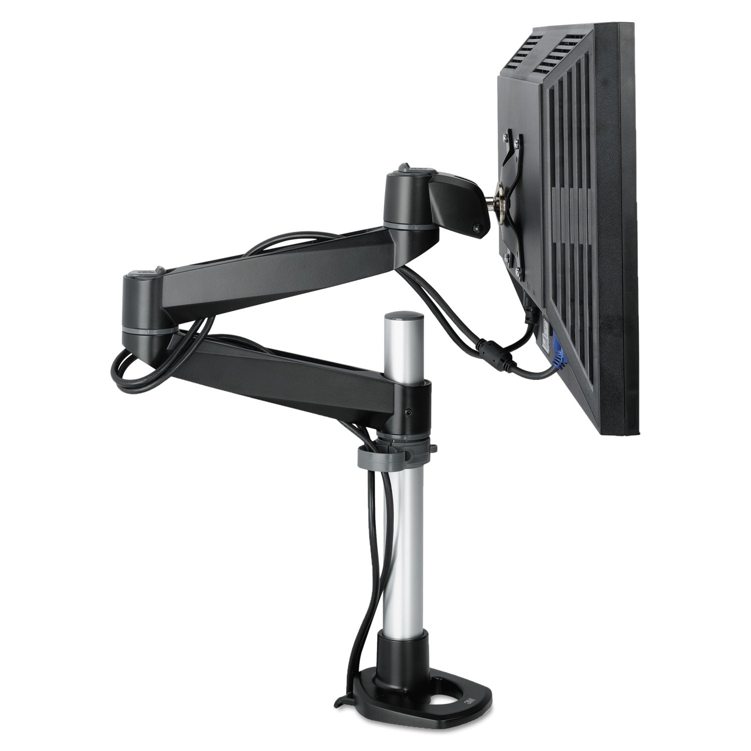 3M™ Dual Swivel Monitor Arm - 360° Rotation, 15°-90° Tilt & 180° Pan Adjustable Black/Gray Stand - Holds Up to 30 lbs - Perfect for Home Office, Gaming & Workspace Ergonomics
