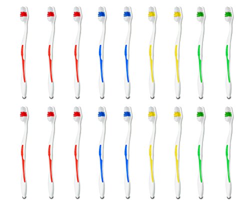 100 Classic Standard Medium Soft Toothbrushes - BPA-Free, Gentle on Gums - Perfect for Home, Travel & Dental Care