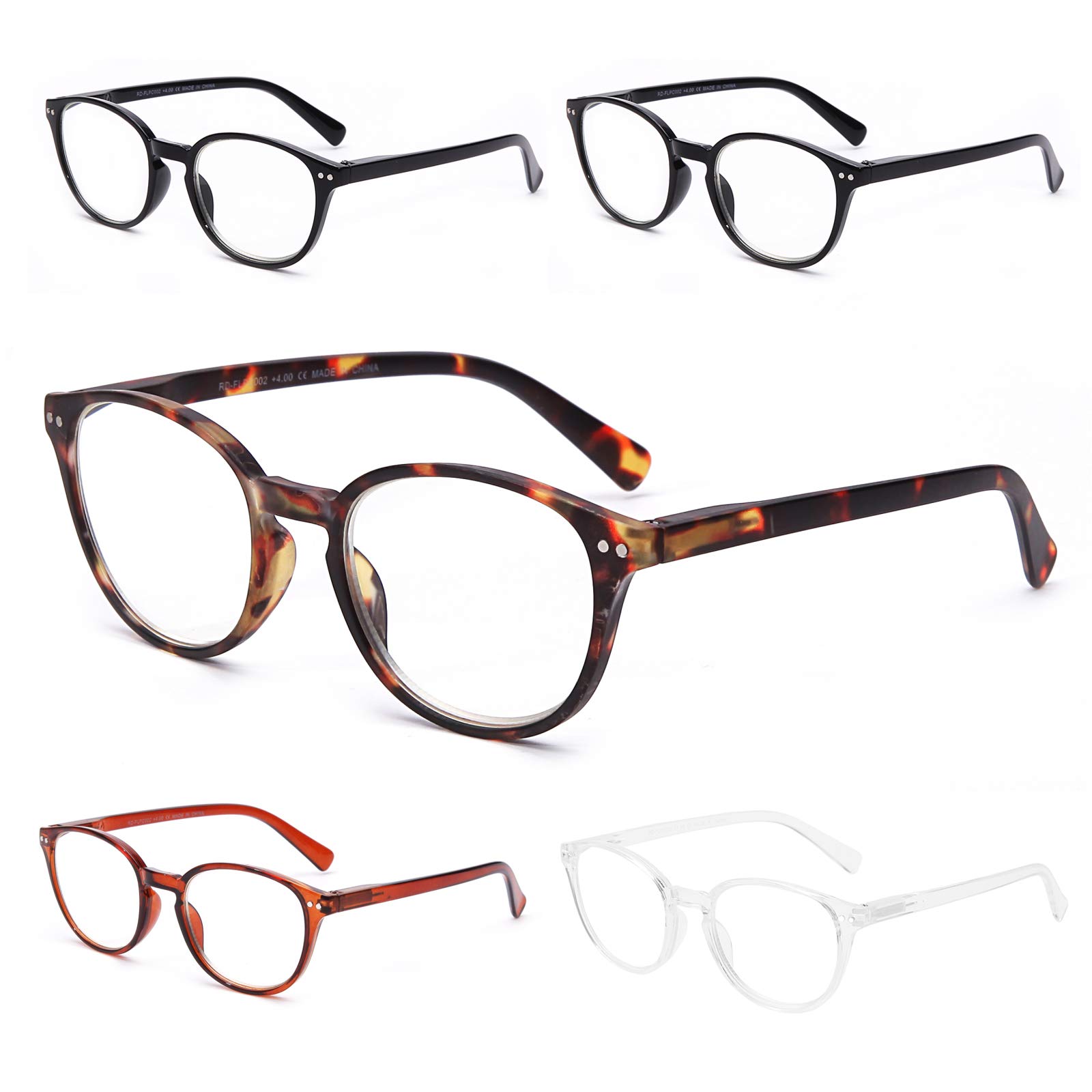 Blue Light Blocking Reading Glasses - Anti Glare Computer Glasses for Women & Men with Spring Hinge | Reduce Eye Strain for Work, Gaming & Screen Time