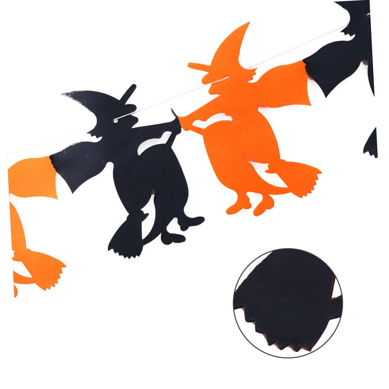 VICASKY 4-Piece Witch Pulls Flags with Flowers - Halloween Party Decorations, Hanging Bunting Banner for Witch-Themed Parties, Home & Outdoor Halloween Decor