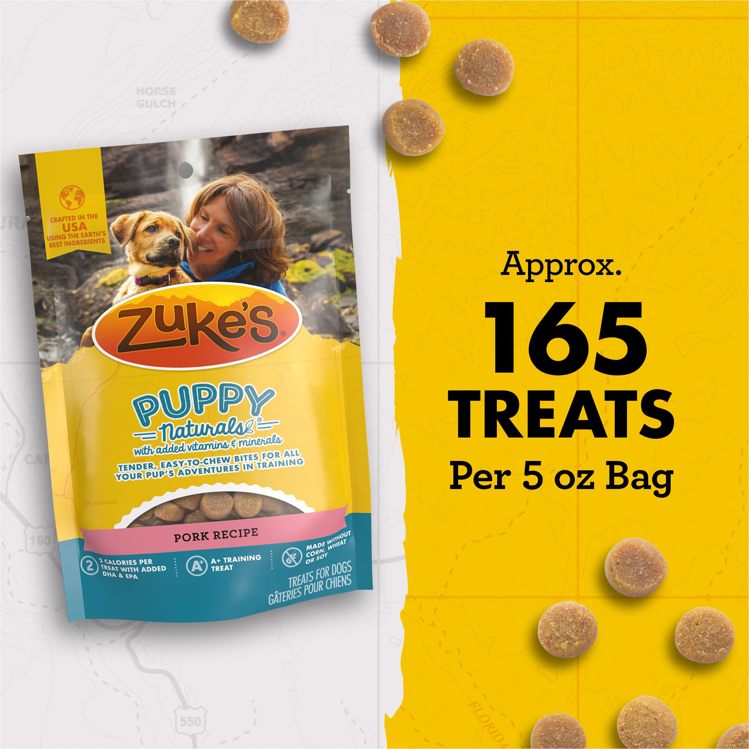Zuke's Puppy Naturals Soft Training Treats - Natural Dog Treats with Pork Recipe, 5 oz Bag - Perfect for Puppy Training, Rewards & Positive Reinforcement