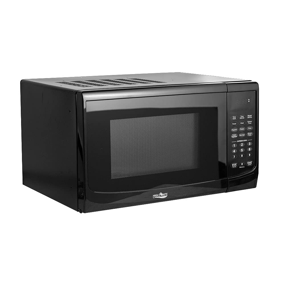 High Pointe EM925AWW-B 0.9 Cu. Ft RV Microwave Oven with Turntable - Compact & Efficient for Campers, Trailers & Small Kitchens