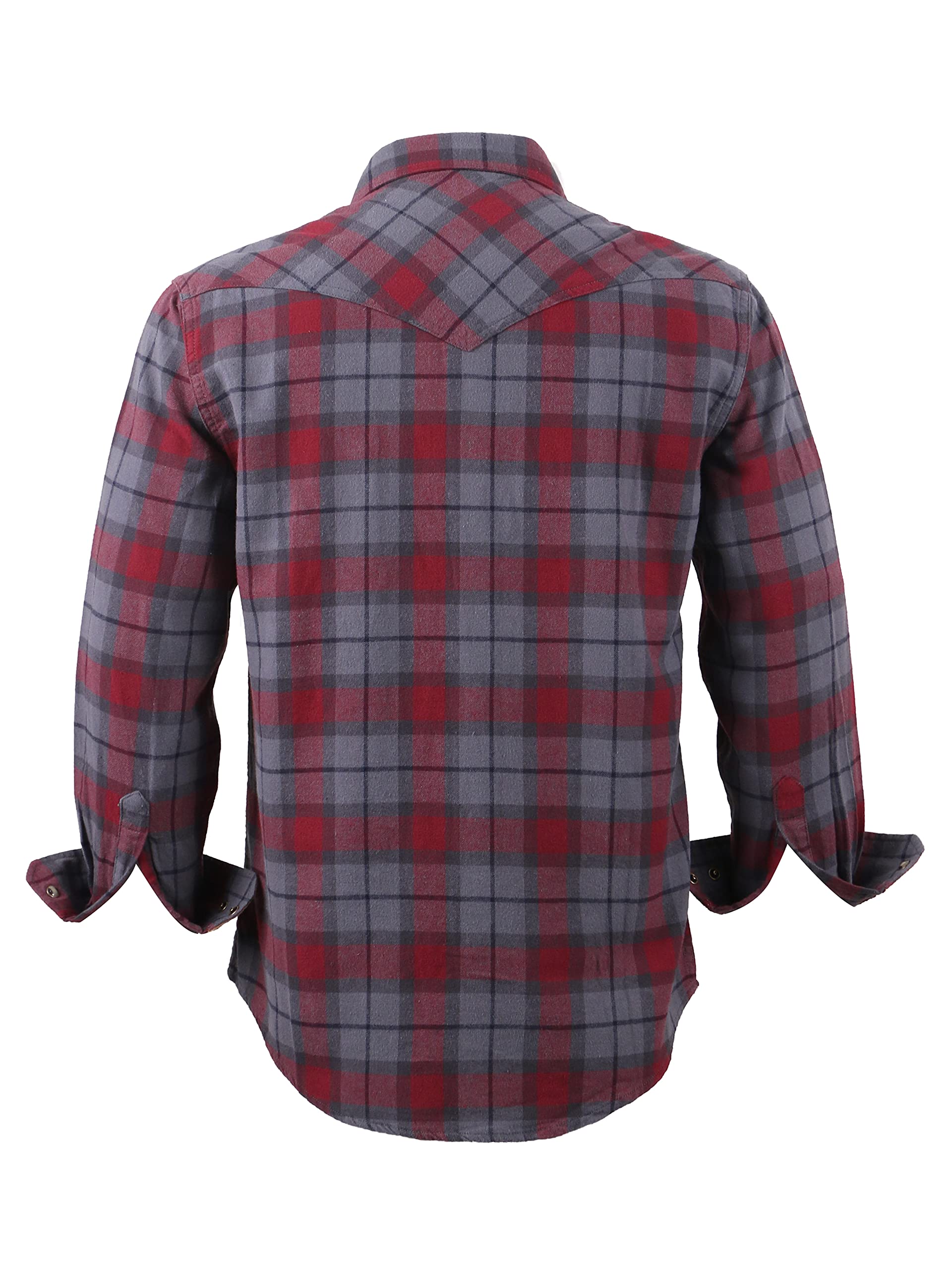 COEVALS CLUB Men's Flannel Shirts - Long Sleeve Western Snap Button Plaid Shirt for Casual & Work Wear | Perfect for Outdoor Adventures, Camping and Fall Layering
