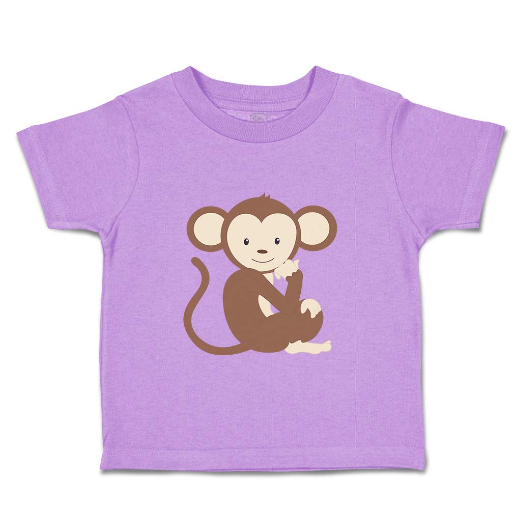 Custom Baby & Toddler T-Shirt with Funny Monkey Graphic - 100% Cotton Soft Tee for Boys & Girls (Lavender, Sizes 5-6T) - Perfect for Playdates, Birthday Parties & Casual Outfits
