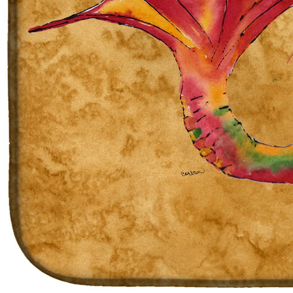 Premium Absorbent Dish Drying Mat - 14 x 21 Inch Non-Slip Kitchen Counter Mat with Ginger Red Headed Mermaid Design | Quick-Dry Dish Drainer Pad for Countertops | Perfect for Kitchens, RVs & Dorm Rooms