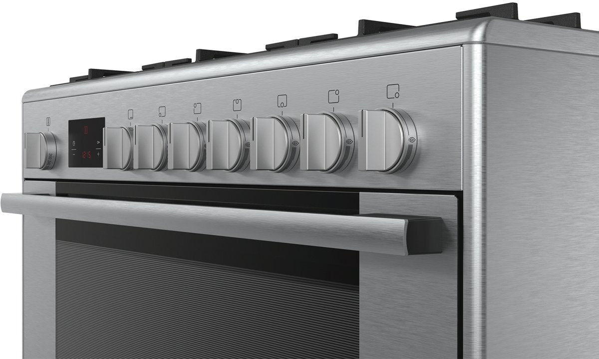 Bosch Serie 6 90cm Freestanding Dual Fuel Range Oven and Stove HSB738357A - Perfect for Home Cooking, Baking, and Entertaining