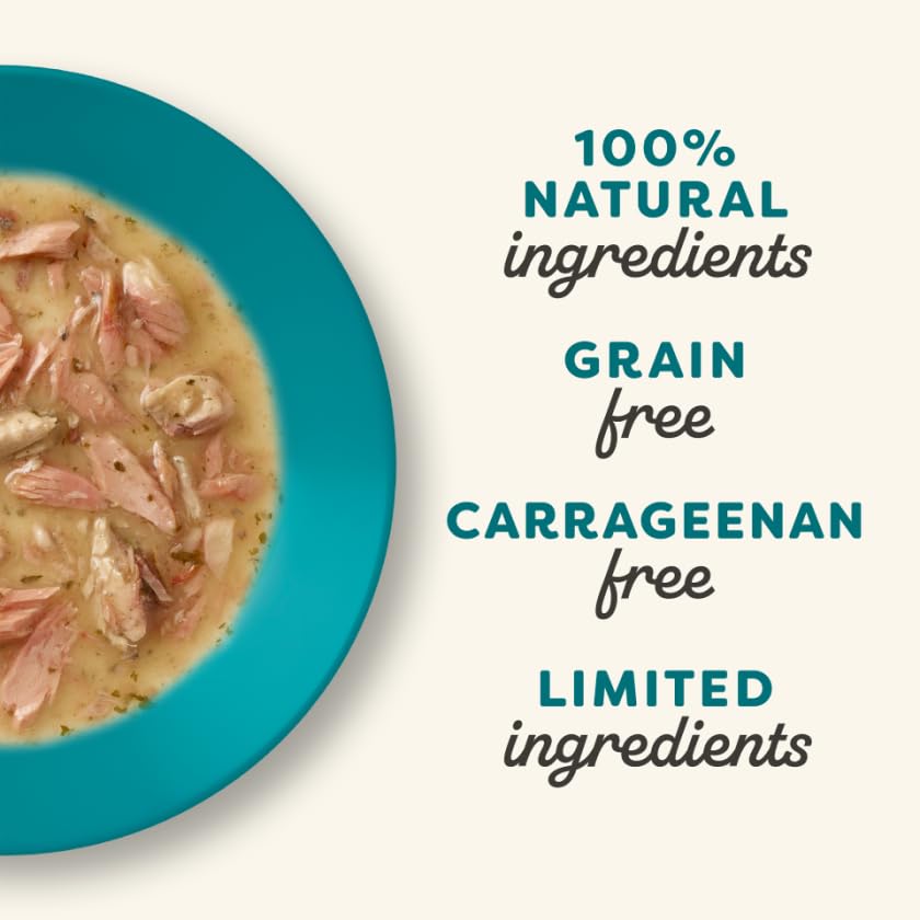 Applaws Natural Wet Cat Food in Gravy - Grain-Free Limited Ingredient Cat Food Cups with Ocean Fish, No Artificial Additives, 100% Natural Ingredients (10 x 2.12 oz) - Perfect for Sensitive Stomachs & Healthy Cat Nutrition