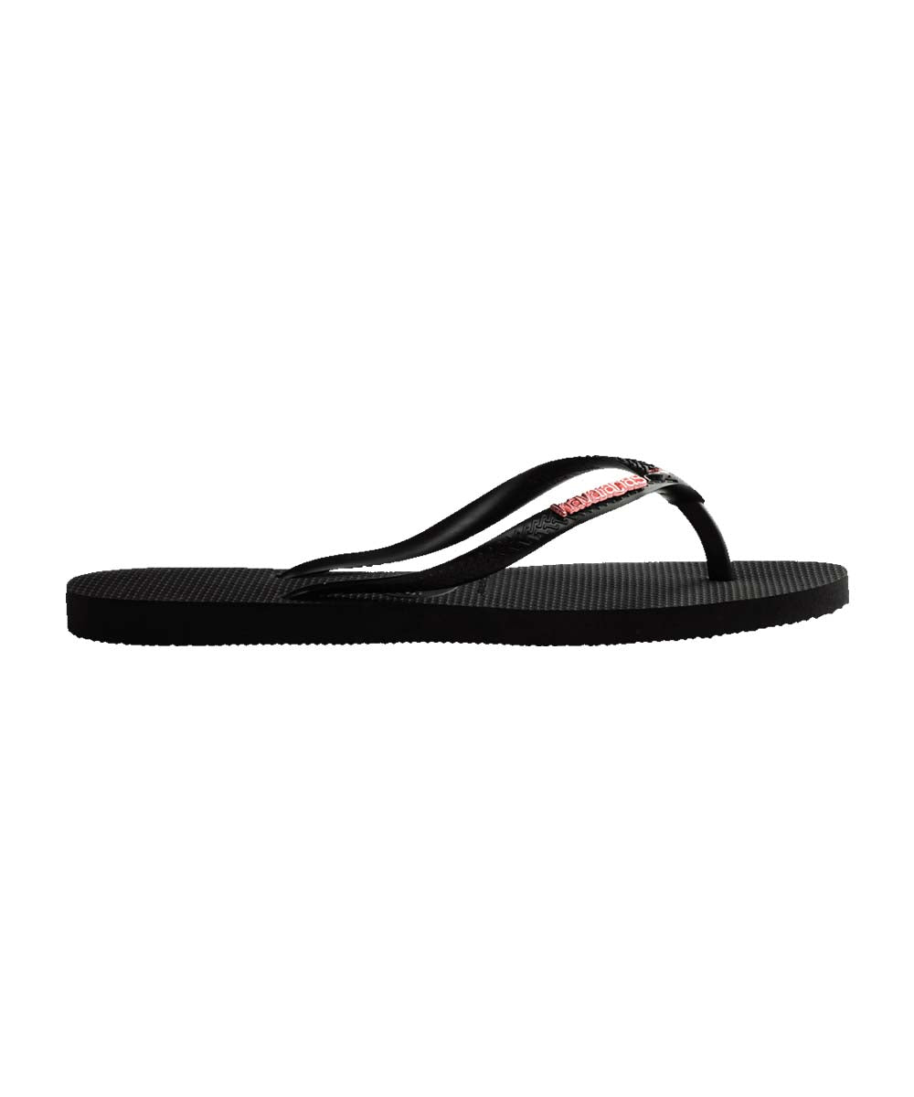 Havaianas Women's Slim Flip Flops with Metal Logo & Crystal Accents - Comfortable Summer Sandals for Beach, Pool, and Casual Wear