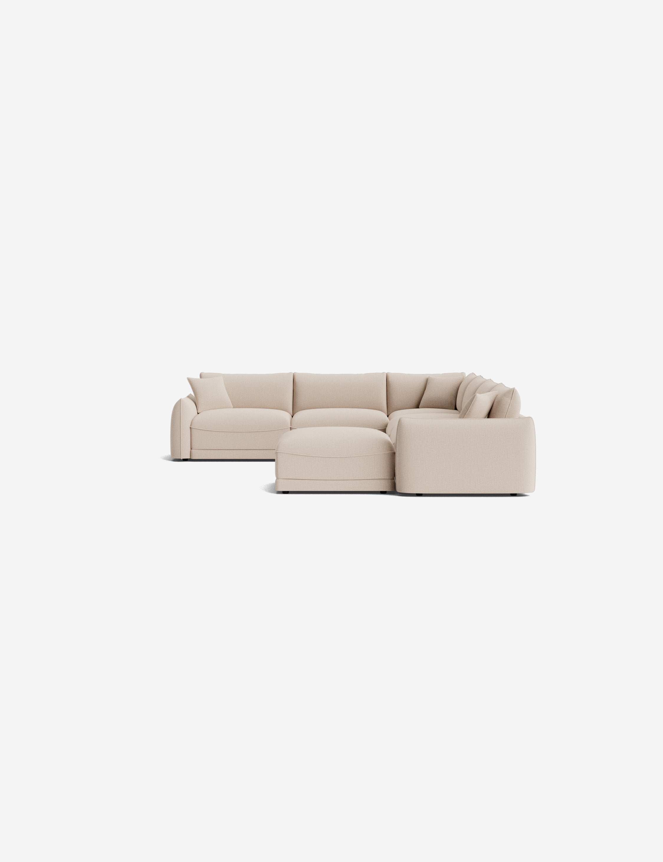 Balmer Modular Corner Sectional Sofa with Ottoman - Modern L-Shaped Living Room Furniture for Small Spaces | Perfect for Apartments, Condos and Family Gatherings